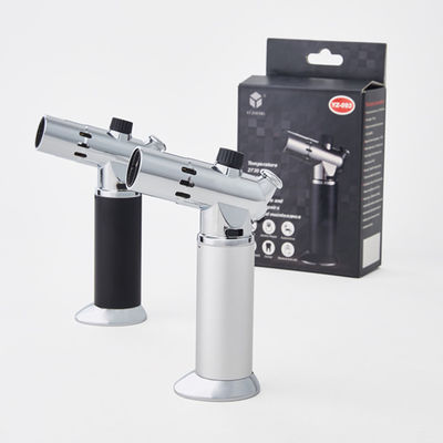 Ergonomic Micro Double Flame Butane Gas Torch Lighter Kitchen Cooking