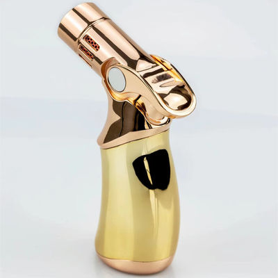 Quad Flames Golden Butane Cartridge Torch Lighter Cigar Chef Torch Butane