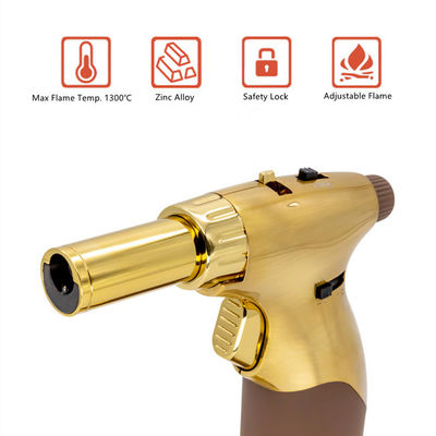 Butane Culinary Blow Torch Double Jet Flame Lighter With Safety Lock