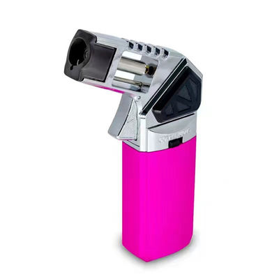 Pink Refillable Kitchen Bartender Torch Lighter Single Flame Rotating Angles Flame