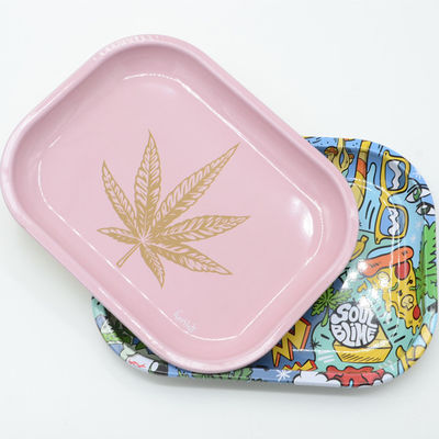 Smoke Rolling Tray Round Edge Blow Torch Kit Cute Household Snack Tray Set Metal