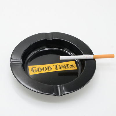 Tin Ashtray Indoor Outdoor Home Office Smoke Round Black  Ashtray Patio Restaurant Bar Hotel